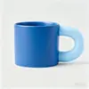 Tazas de cerámica de alta calidad, con asas grandes y forma robusta, personalizables con logotipos en colores macarrón, perfectas como recuerdos; Muestras de color disponibles para pedidos personalizados