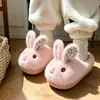 Pantuflas de Algodón para Niños y Niñas en Otoño e Invierno, Conejito de Bebé para el Hogar Antideslizantes Cálidas Pantuflas para Padres e Hijos, Zapatos de Algodón para Interiores