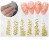 Joias para Nail Art Coração Laço Doce Desenho Animado Concha Vareta Dourada Bolha Rebite Metálico Bolsa com Seis Compartimentos Joias para Unhas
