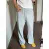 Tejido Refrescante de Lyocell Estructura de Línea Estilo Hasselblad Pantalones de Chándal de Tres Agujas y Cinco Hilos Estilo Americano Air Layer Holgados Pantalones Casuales para Deportes al Aire Libre