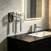 Portacepillos de dientes para baño sin taladro Acero Inoxidable Montado en la Pared Estante para Vasos de Enjuague Bucal Estante Drenante para Cepillos de Dientes de Baño en Casa