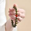 Pulsera de Sándalo Verde Natural de 8 mm para Mujer, Pulsera de Agarwood Green Ghost para Hombre, Cuentas de Madera, Estilo Retro Chino