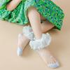 Calcetines para niños, medias de vidrio de colores de verano, seda de hielo, parte inferior de algodón transpirable, calcetines de encaje de princesa, calcetines de baile ultrafinos, calcetines