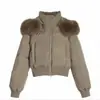 Abrigo de Invierno Estilo Universitario Finlandés Nevado Coreano con Cuello de Piel, con Capucha, Ceñido en la Cintura, Adelgazante, Chaqueta de Algodón con Relleno Grueso Corta para Mujer