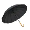 Paraguas Antitormenta, Fresco y Sencillo, Color Degradado, Mango Largo, Doble Propósito para Sol y Lluvia, Recubrimiento Negro Minimalista, Protección UV, Paraguas Recto con Mango Curvo