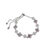 Pulseira de Flores Encantadas com Contas Estilo Francês, Ins Transparente e de Alto Padrão Nicho Versátil Elegante Ajustável com Puxador para Mulheres