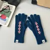 Guantes de Lana Fair Isle Rojos de Punto para Año Nuevo para Mujer, Jacquard Argyle Vintage, Cálidos, Separados por Dedos, Adecuados para Ciclismo, Compatibles con Pantalla Táctil