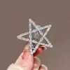 Novo Estilo Brilhante Diamante Estrela de Cinco Pontas Zircônia Presilha de Cabelo para Mulheres, Presilha para Franja, Presilha Lateral, Simples Estrela Grampo de Cabelo, Presilha de Bico de Pato para Fios Soltos