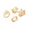 Anillo abierto estilo bohemio retro con forma de estrella de mar para mujer, estilo europeo y americano, ideal para vacaciones en la playa. Anillo ajustable con forma de concha.