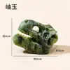 Adornos de Talla de Calavera de Dinosaurio de Cristal Natural Transfronterizos Xiuyu Obsidiana Calavera de Fuego Halloween Venta al por Mayor