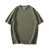 Camiseta Negra Pesada Retro de Manga Corta 280g para Hombre, Top Holgado de Hombro, Camiseta Lavada a la Moda, Vieja, Engrosada, de Media Manga