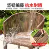 Juego de mesa de té y sillas de ratán para exteriores, mesa y sillas de ratán para patio de villa, mesa de té pequeña, juego de tres piezas de silla de ratán para balcón con silla de respaldo