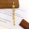 Colgante Transfronterizo Borla Largo Sol Estrella Luna Cobre Microincrustado Circonita Collar Colgante Simple DIY Joyería Accesorios para Mujeres