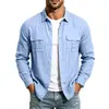 2026 Ropa de Trabajo Americana Transfronteriza Lino Camisa de Manga Larga para Hombre Amazon Holgada Casual Manga Larga