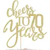 Decorações de Bolo com Glitter Dourado para Idades 20-65, Coleção de Decoração de Bolo Feliz Aniversário, para Aniversários