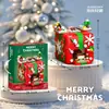Brinquedos de Blocos de Construção de Natal, Linha Completa de Caixas de Música de Árvore de Natal, Bonecos de Neve, Casas de Pão de Gengibre, Caixas Surpresa de Natal Montáveis para Crianças, Transfronteiriço