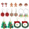 Set de 8 Aretes de Gancho para Oreja de Navidad para Mujer, Set de Aretes de Campana y Bombilla, Regalo de Aretes de Copo de Nieve Navideños Europeos y Americanos