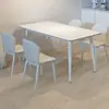 Mesa de Jantar e Cadeiras Nórdicas de Ardósia Branca Pura para Uso Doméstico, Apartamento Pequeno, Minimalista Preto Puro, Luxo Leve, Sensação de Alto Padrão, Nova Mesa de Jantar Preta Pura