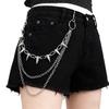Cadena de metal personalizada con borlas y colgante popular transfronterizo europeo y americano, cadena de cintura estilo punk callejero con estrella de cinco puntas para mujer estilo hip-hop
