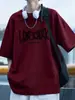 Nueva Camiseta de Manga Corta para Hombre Verano Moda Sencilla Peso Pesado Algodón Puro Media Manga Estilo Hong Kong Holgada Casual de Moda Marca Camiseta Ropa de Hombre