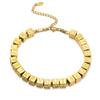 Acero Inoxidable Dorado Cuenta Cuadrada Grabado Letras Inglesas DIY Collar Pulsera Colgante Cuentas Cuentas Accesorios de Joyería
