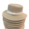 Sombrero de paja de estilo francés con parte superior plana y protección solar para mujer, sombrero de verano para vacaciones en la playa, sombrero de paja roja de subred, tejido de ala ancha, pequeño y fresco.