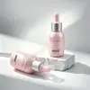 Frasco conta-gotas de plástico de 50ml, frasco tipo pump para líquido de essência, frasco transparente de PET para subembalagem de sérum, material de embalagem para skincare