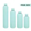 Botella Pequeña de Boca Estrecha Estilo Americano de Acero Inoxidable 304 Transfronteriza con Alto Atractivo Estético, Taza Térmica con Pintura de Goma, Botella de Agua Deportiva Portátil para Exteriores
