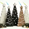 Decorações de Natal transfronteiriças, enfeites de árvore de Natal em forma de estrela de madeira, decorações de mesa para casa, arranjos de cena para vitrines