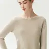 ¡Lujo Ligero de Cachemira! Suéter 100% Cachemir para Mujer Otoño Nueva Llegada Hombro Descubierto Tejido de Punto Puro Cachemir Manga Larga para Mujer Capa Base