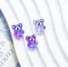 Oso de Dibujo Animado Lindo Abrazando Cuentas de Vidrio Color Caramelo Accesorios de Vidrio Tipo Gelatina Materiales para Colgar en el Coche Hechos a Mano con Cuentas