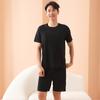 Pijama de seda de hielo para pareja, pantalones de manga corta de secado rápido y finos de hilo de verano para mujer, se pueden usar fuera del traje de ropa de casa para hombre.