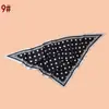 Novo Estilo Lenço Triangular de Sarja Feminino com Estampa de Bolinhas Redondas, Xale de Proteção Solar para Viagem, Fábrica Fornecedora no Atacado