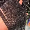 Duobaosheng cristal negro puntiagudo 2.5MM tallado en ángulo Cuentas DIY joyería pulsera collar Cuentas