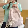 Nova mochila estilo coreano ins tie-dye fresh nebuloso com estampa de laço, mochila de viagem fofa para meninas