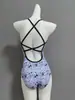 Traje de Banho Competitivo One-Piece Cartoon Conservador Cross-Border Profissional de Corrida Feminino para Meninas
