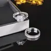 Comercio electrónico transfronterizo Europa y Estados Unidos ambiente de moda anillo de compromiso para dama anillo combinado forma geométrica anillo completamente de diamantes r3408