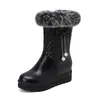 Botas Botas Comercio Exterior Cadena Casual 43 Cuña Dulce Cuello de Piel 32 Caña Media Martins Caramelo Lazo Blanco Mujer