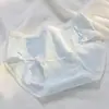 Calcinhas de algodão puro antibacteriano 10A para meninas com entrepernas estendida e jacquard de morango, cuecas respiráveis de cintura média que modelam o quadril para estudantes