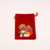 Bolsa grande de franela roja navideña, bolsa de regalo para dulces navideños, bolsa de exhibición navideña, bolsa con cordón ajustable, venta al por mayor