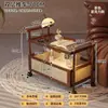 Mesa de Centro Móvil 2026 Estilo Nuevo Lujo Ligero Sensación de Alta Gama Estilo Vintage Carrito Pequeño Mesa Auxiliar Gabinete Lateral de Sofá Sala de Estar Uso Doméstico