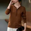 Suéter de Lã Penteada Gola Redonda Manga Longa Feminino 2025 Primavera e Verão Novo Botão Solto Pulôver Camisa Base Top