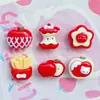 Mini Accesorios de Resina de Manzana Roja Pequeño Corazón de Manzana Papas Fritas Pasador para el Cabello Funda para Teléfono Celular Taza de Agua Pegatina Material de Decoración