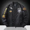 Chaqueta de Vuelo Bordada para Hombre, Chaqueta de Béisbol Moderna para Primavera y Otoño, Chaqueta de Aviador, Chaqueta Casual Holgada para Hombre