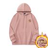 320g suéter branco pesado masculino outono e inverno moda folha de bordo estampado manga comprida capuz forrado de lã casaco com capuz quente