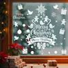 Decoraciones Navideñas de Papá Noel Pegatinas Electrostáticas para Puertas de Vidrio Pintura Ventana Muñeco de Nieve Reno Dibujos Animados Cruz Blanca Transfronterizo
