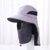 Nuevo Sombrero de Sol de Verano para Hombre con Protección para el Cuello Desmontable, Protección Solar, Sombrero de Pesca, Visera para Exteriores, Montañismo, Protector Facial de Malla Transpirable