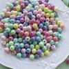 Primavera cor ab contas de cor sólida acrílico contas redondas pulseira colar infantil diy artesanal frisado material contas soltas