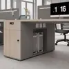 Pantalla de escritorio de oficina minimalista moderna estación de trabajo escritorio de computadora para empleados estación de trabajo para varias personas combinación de muebles para puestos de empleados
