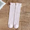 Meias para Meninas Estilo Fino Primavera e Verão Meia Branca com Laço Meia de Cano Médio de Verão para Crianças